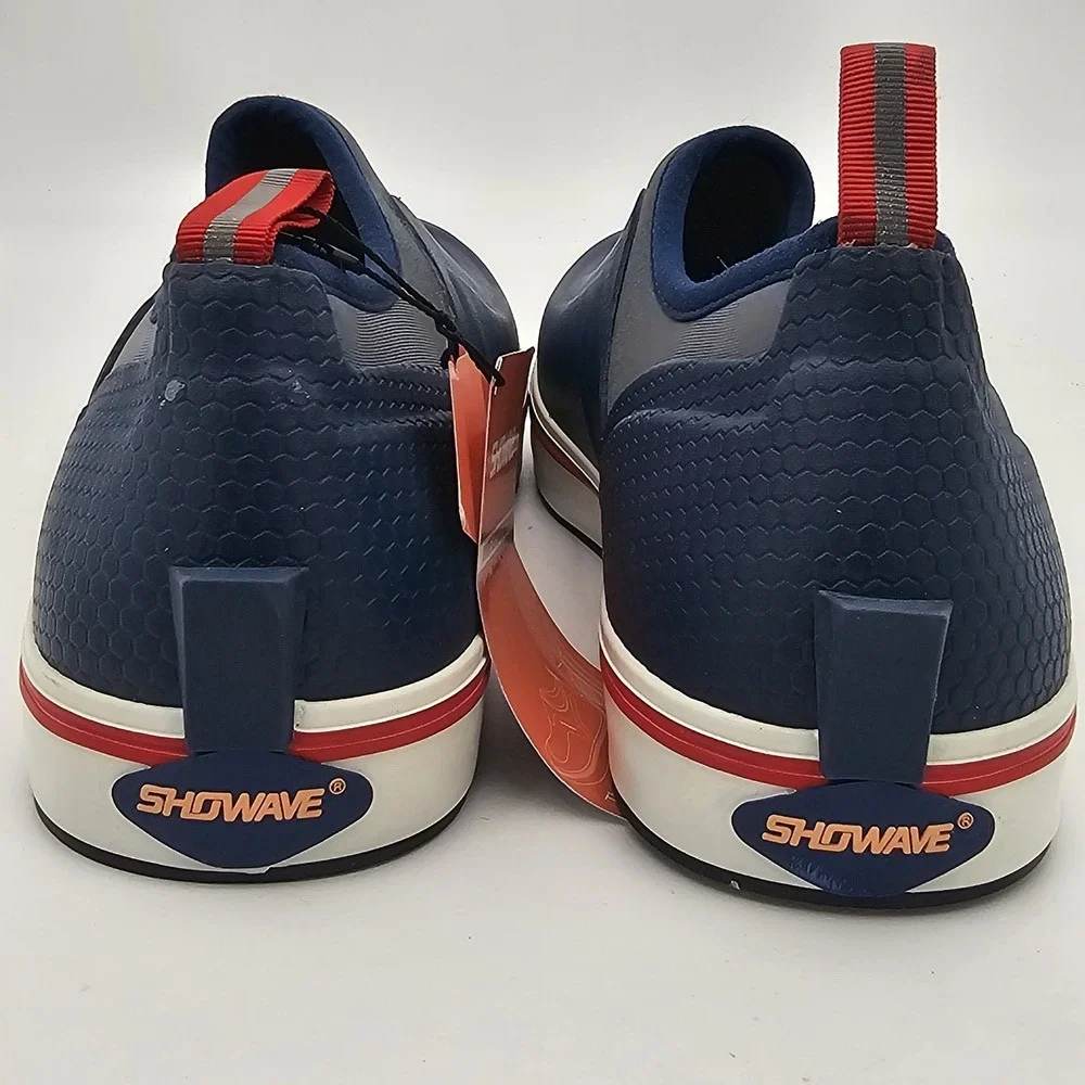 Mens Showave Slipon Deck Shoes Size 10 Blue Waterproof